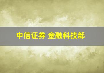 中信证券 金融科技部